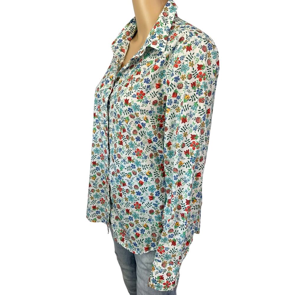 J. Crew Liberty Art Perfect Shirt in Edenham Floral Cotton G4375 Size 12 - Picture 4 of 11